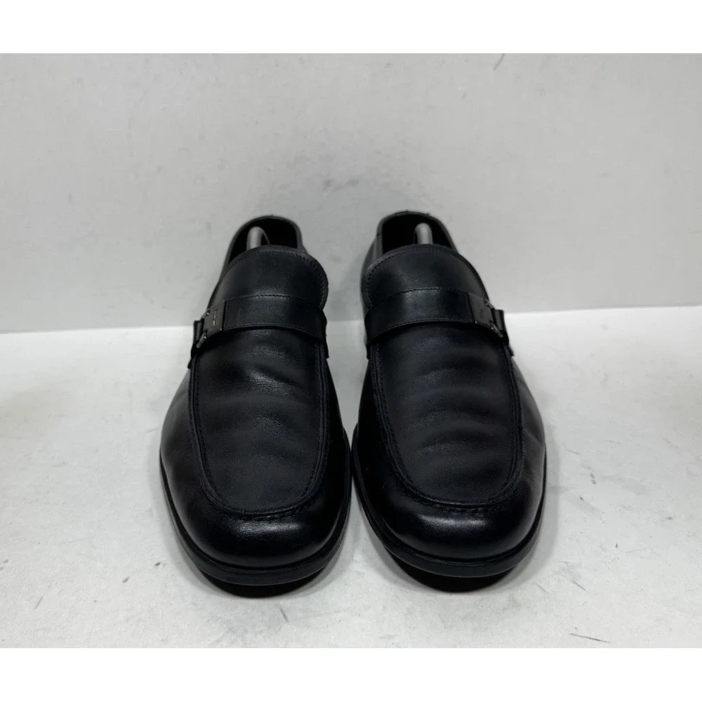 Salvatore Ferragamo Tangeri Black Leather Slip On Loafers Shoes Men's Size 11